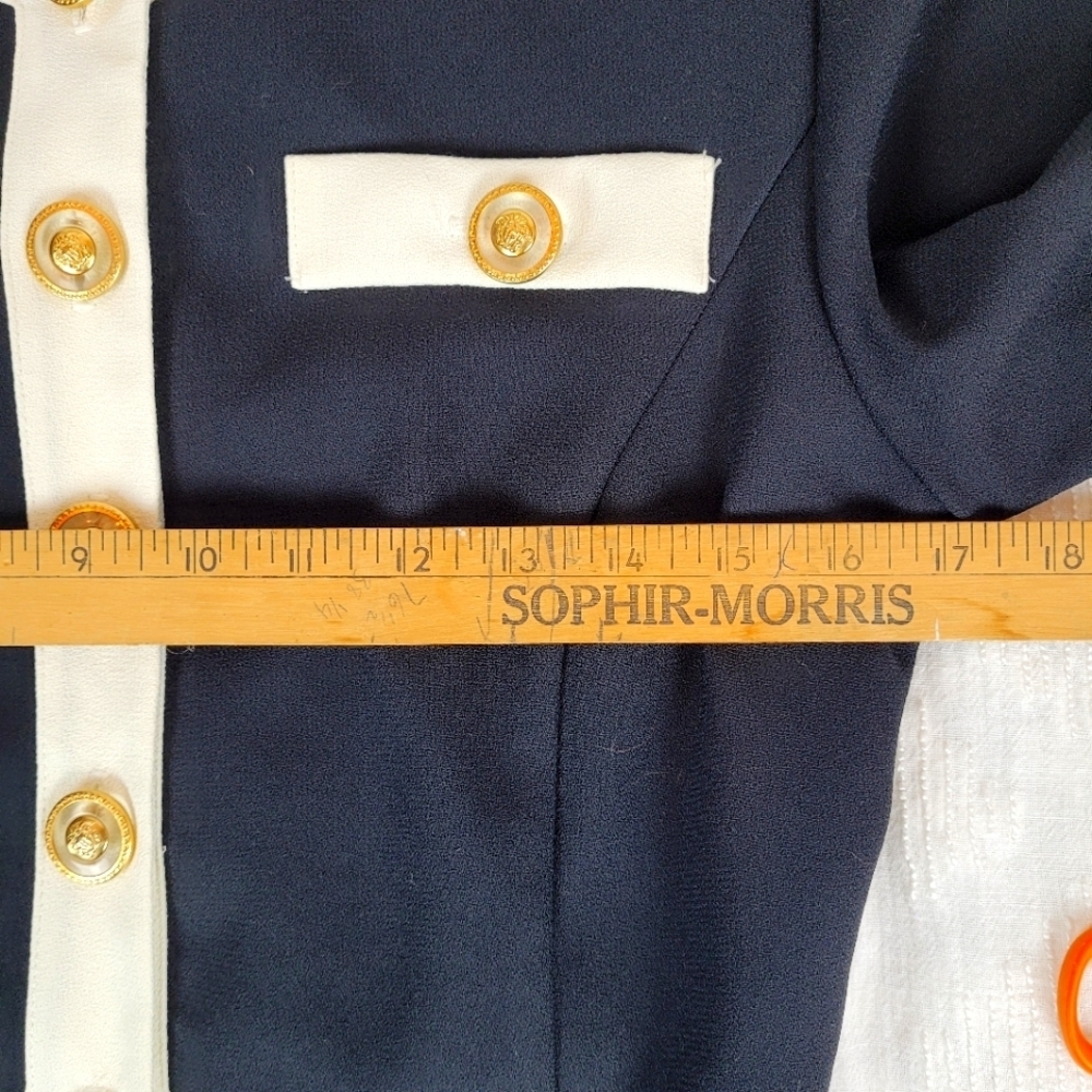 Sante Fe vintage cropped black lady jacket with white trim gold buttons fancy 6 - Picture 7 of 12